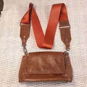 Velez brown leather crossbody adjustable guitar strap bag purse